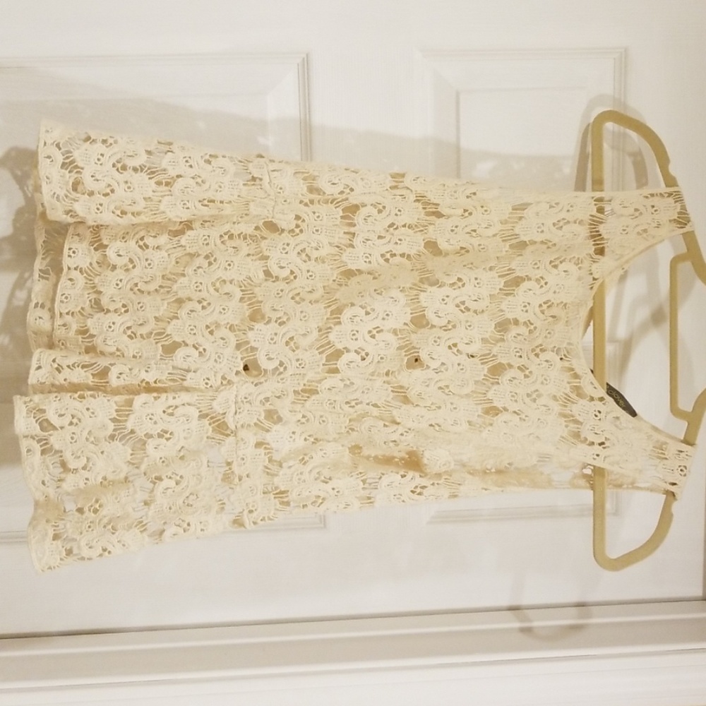 Cream lace peplum top
